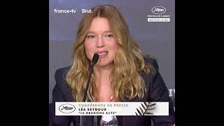 Léa Seydoux sur le métier dactrice dans la conférence de presse à Cannes 2024 [upl. by Nyrtak]