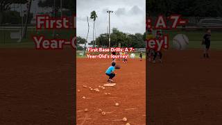 First Base Fun My Exciting Drill Day at 7 Years Old⚾️ shorts baseball funforkids playball [upl. by Nylahsoj]