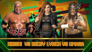 RIKISHI VS BECKY LYNCH VS UMAGA  WWE 2K24 Triple Threat Full Match Live [upl. by Georgi922]