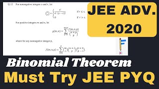 One Binomial Theorem Problem to Test Your Skills  JEE ADVANCED 2020 PYQ ​⁠factorialacademy [upl. by Sakmar]