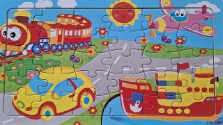 trains ships cars planes  learn and play train ship car plane puzzles  transportation puzzle [upl. by Kristian745]