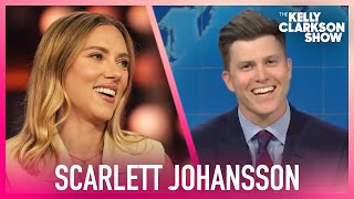 Scarlett Johansson Blacked Out During Colin Josts SNL Joke Swap [upl. by Lashoh433]