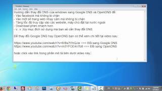 Hướng dẫn Change dns  Google DNS OpenDNS [upl. by Khan]