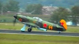 2x Yakovlev Yak3  Yakovlev Yak11 Warbirds  Takeoff Formation Flypast amp Taxiing [upl. by Arahs]