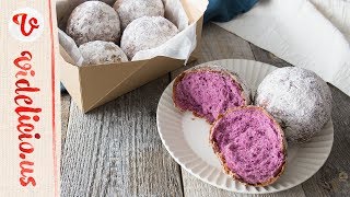 ハワイの定番おやつ！紫いものマラサダ｜How to make Purple Sweet Potato Malasadas [upl. by Hodgkinson]