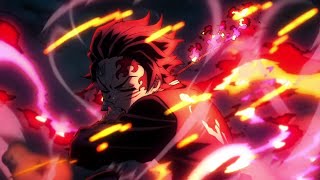 Demon Slayer  Tanjiro vs uppermoon 4 Hinokami Kagura Dragon Sun Halo Head Dance [upl. by Einwat60]