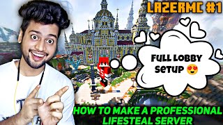 How To Make a Professional LifeSteal Server  How To Make Lobby in Minecraft Server  LazerMC 1 [upl. by Schach183]