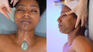 ASMR Facial Unclog Pores amp Brighten Skin  Spa Sounds  Scalp Massage  Jadeywadey180 [upl. by Elleivap]