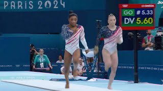 Simone Biles amp Jade Carey on Vault Womens Team Olympic Final Highlights Simone Biles highest score [upl. by Hodges]