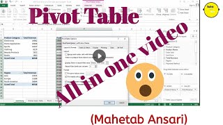 📢 005  Pivot table in Excell  Adv Excel  Excel beginner to advance excel vba macros pivot 💎 [upl. by Euqram]