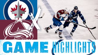 Winnipeg Jets vs Colorado Avalanche  Game Highlights [upl. by Dugald460]