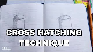 CROSS HATCHING TECHNIQUE FOR BEGINNER crosshatching shadingtechnique cylinder [upl. by Tak]