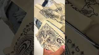 Bandanna Patchwork Jeans customjeans diyjeans denimtutorial fabricglue patchwork bandanna [upl. by Eniad]