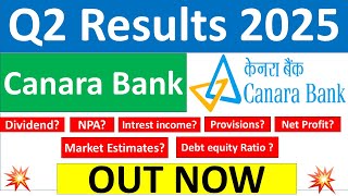 CANARA BANK Q2 results 2025  CANARA BANK results today  CANARA BANK Share News  CANARA BANK Share [upl. by Iba652]