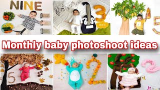 Monthly baby photoshoot ideas । diy Baby photoshoot ideas । monthly baby photoshoot [upl. by Aicelef]