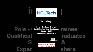 HCL Tech is hiring 🔥 song job [upl. by Bullivant]