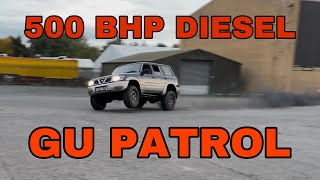 500BHP GU PATROL OM606 DIESEL  4WHEEL BURNOUT SOUNDS SWEET [upl. by Tyra]