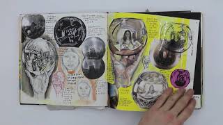 A Level Art Sketchbook 88 Drawings based on the theme of ‘Reflection’ [upl. by Tyne580]