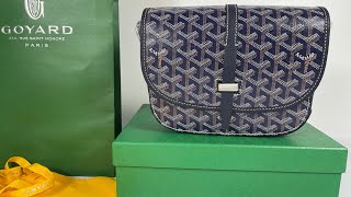 Goyard Belvedere Pm Bag Navy Blue High Quality CanvasCowhide Messenger Bag Unboxing [upl. by Idolla734]