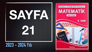 5 Sınıf Matematik Ders Kitabı Cevapları  ÖZGÜN YAYIN Sayfa 21 [upl. by Inoj]