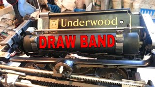 Underwood 5 Typewriter Draw Band and Carriage Install Wind Main Spring [upl. by Murrah]