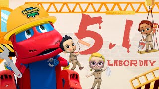 Labor Day for Kids👨‍🚒 👩‍🔬 Go Go Dino with Different Jobs  Labor Day Special Dinosaur Cartoon Toys [upl. by Florance]