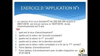 lamortissement parti 3  exercice dapplication  lamortissement linéaire [upl. by Elfrida111]