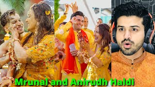 Pakistani Reacts to Indian Wedding Haldi✨💛 Mrunal Panchal and Anirudh Sharma  Reaction Vlogger [upl. by Eceinhoj]