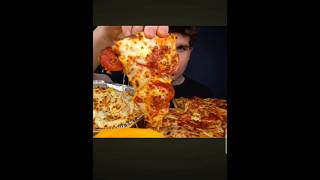 Extra cheese margarita pizza and cheesy pasta mukbang eatingshow eating cheesyburger [upl. by Nosredna403]