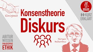 Konsenstheorie Diskurs Jürgen Habermas  einfach erklärt  Abitur Wissen Philosophie und Ethik [upl. by Barty]