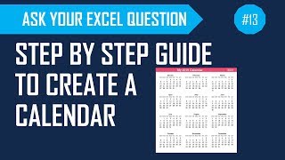 Create an annual Calendar in Excel  Step by Step Tutorial [upl. by Va]