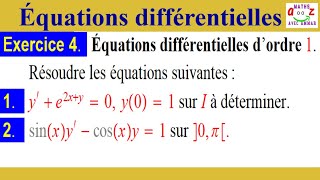 exercice corrigé Equations différentielles dordre 1 [upl. by Keligot]