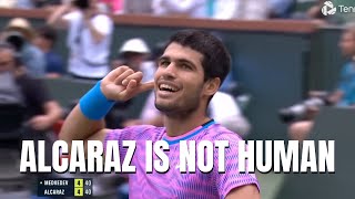 Carlos Alcaraz is not human Crazy recovery vs Medvedev  2024 Indian Wells Final [upl. by Fitting]