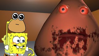 JOGO DE TERROR DO POU Bob Esponja jogando [upl. by Azmuh]