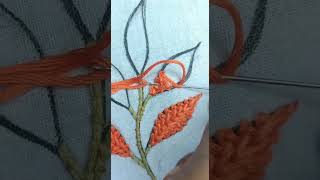 Pretty Leaf Embroidery Work by Hand embroidery [upl. by Pachton413]