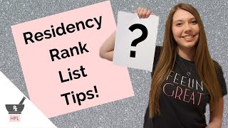 Residency Rank List Tips  How to Get a Pharmacy Residency [upl. by Annekahs450]