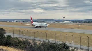 Qantas Boeing 737 departure out of Perth on runway 03 [upl. by Eilssel]