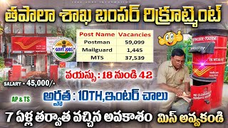 Post Office New Recruitment 2024  Post Office MTS Postman Mailguard Vacancy 2024  Govt Jobs 2024 [upl. by Tallbott]