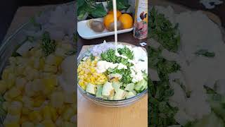 Salad Recipe Cucumber Avocado Lettuce Sweetcorn vegetable veagetablesalad salad [upl. by Rosanne]