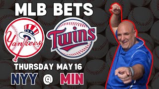 Yankees vs Twins MLB Picks  MLB Bets with Picks And Parlays Thursday 516 [upl. by Dressler]