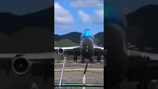 KLM 747 Uses Entire Runway for Epic Takeoff at St Maarten [upl. by Sessilu914]