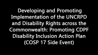 UNCRPD and Disability Rights COSP 17 Side Event  2024 [upl. by Lindsay]