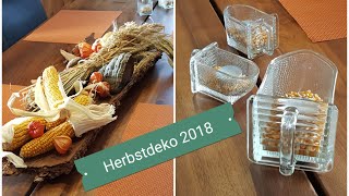 Herbstdeko  Herbstdeko 2018  Esstischdeko mit Getreide Mais u Baumrinde [upl. by Samford]