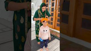 Shanu Gayi Gurudwara 🙏shorts aarvishanvikimasti [upl. by Alyss]