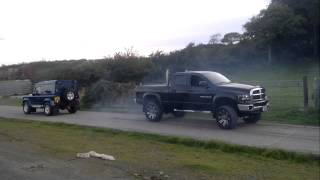 DODGE RAM CUMMINS VS LANDROVER DEFFENDER 90 [upl. by Mannuela]