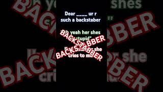 UR SUCH A BACKSTABBER [upl. by Audri]