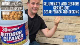 Clean and rejuvenate your cedar fence using 30 seconds outdoor cleaner [upl. by Oicnedif]