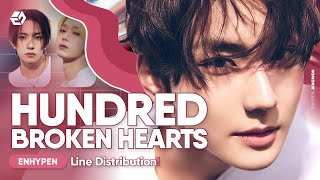 ENHYPEN  Hundred Broken Hearts  Line Distribution [upl. by Yalc]