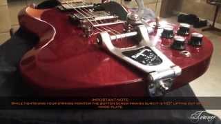 BIGSBY B3 with a TOWNER DOWN TENSION BAR amp HINGE PLATE ADAPTOR on a Reissue 1961 Gibson SG [upl. by Dyna548]