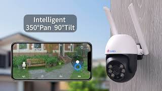 Ctronics PTZ Outdoor WiFi Surveillance Camera 1080P Wireless with Automatic Tracking [upl. by Zilada628]